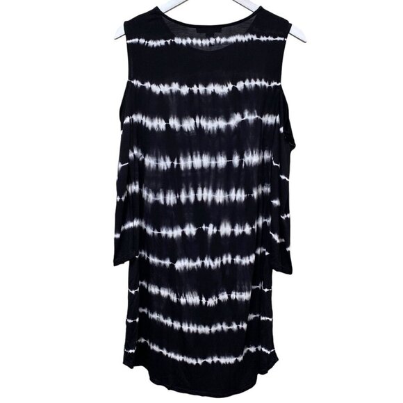 I.N.C International Concepts Tunic Tee Size XL Cold Shoulder Black Tie dye Women - Picture 5 of 10